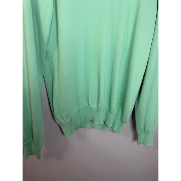 B.Draddy Men's Crew Neck Sweater Cotton Performance Golf Made in Italy Green L - Picture 5 of 12